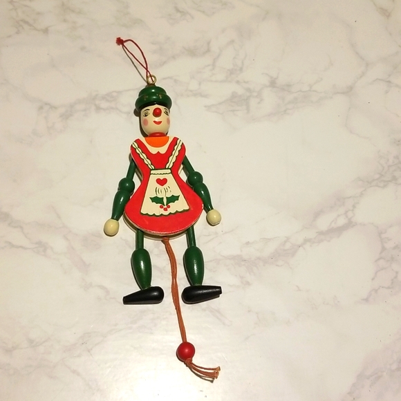 Vintage Holiday German Girl Pull String Ornament Poshmark